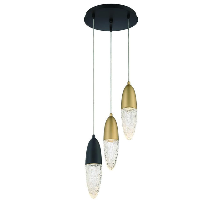 Ecrou, 3 Light   Chandelier,blk/gld | 43858-046