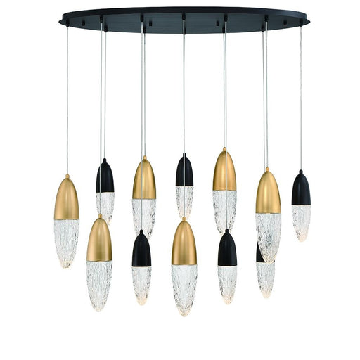 Ecrou, 12 Light  Oval Chand,blk/gd | 43861-042