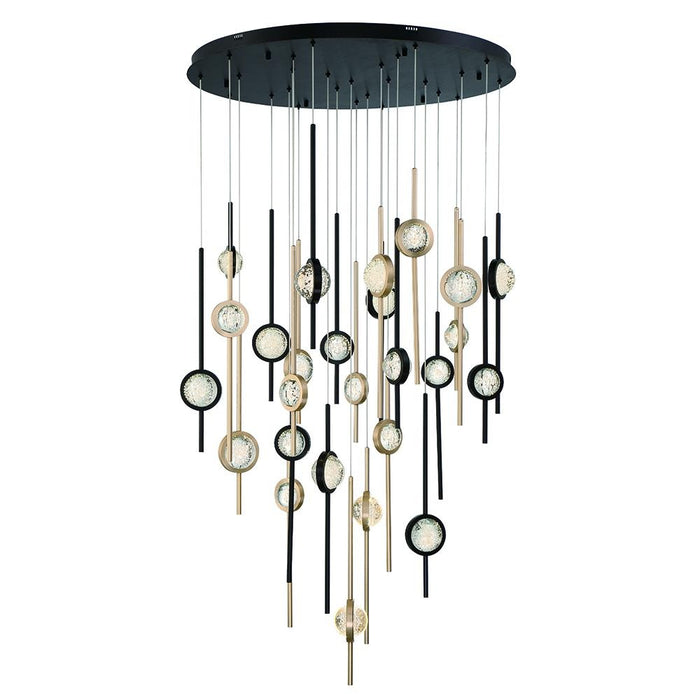 Barletta 26 Light Chandelier In Mixed Black + Brass | 43890-033