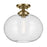 Kichler Avery 14.5" 1-Light Flush Mount with Clear Seeded Glass in Natural Brass