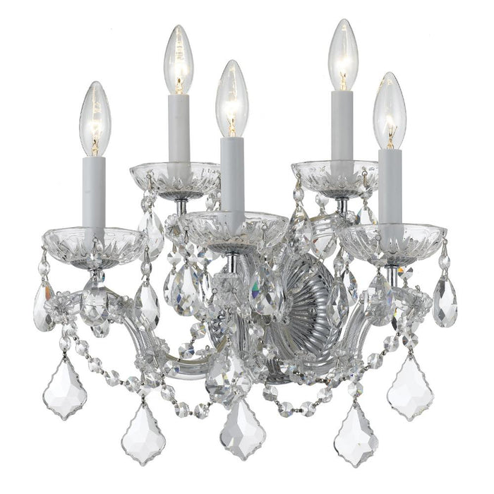 Crystorama Maria Theresa 5 Light Hand Cut Crystal Polished Chrome Sconce