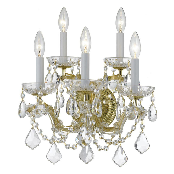 Crystorama Maria Theresa 5 Light Hand Cut Crystal Gold Sconce