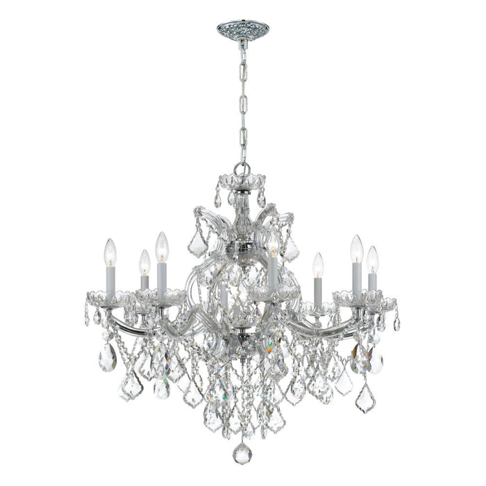 Crystorama Maria Theresa 9 Light Hand Cut Crystal Polished Chrome Chandelier