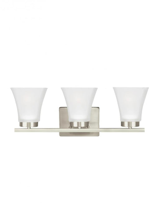 Generation Lighting Bayfield contemporary 3-light LED indoor dimmable bath vanity wall sconce in brushed nickel silver f