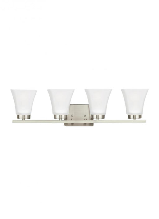 Generation Lighting Bayfield contemporary 4-light LED indoor dimmable bath vanity wall sconce in brushed nickel silver f