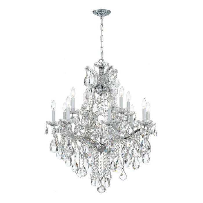 Crystorama Maria Theresa 13 Light Hand Cut Crystal Polished Chrome Chandelier