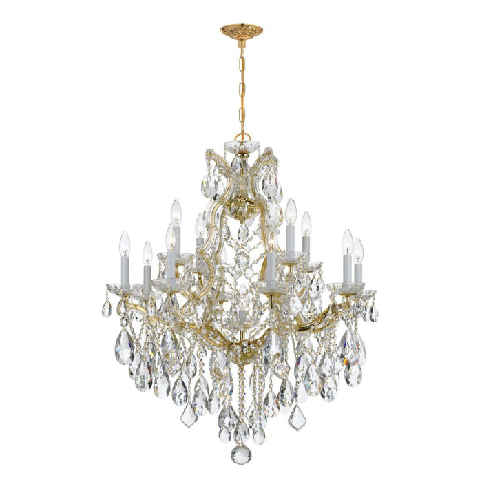 Crystorama Maria Theresa 13 Light Spectra Crystal Gold Chandelier