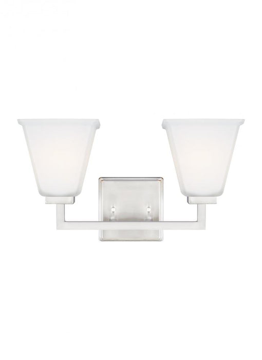 Generation Lighting Ellis Harper classic 2-light indoor dimmable bath vanity wall sconce in brushed nickel silver finish | 4413702-962