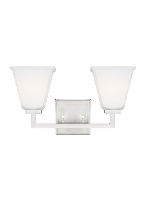 Generation Lighting Ellis Harper classic 2-light indoor dimmable bath vanity wall sconce in brushed nickel silver finish