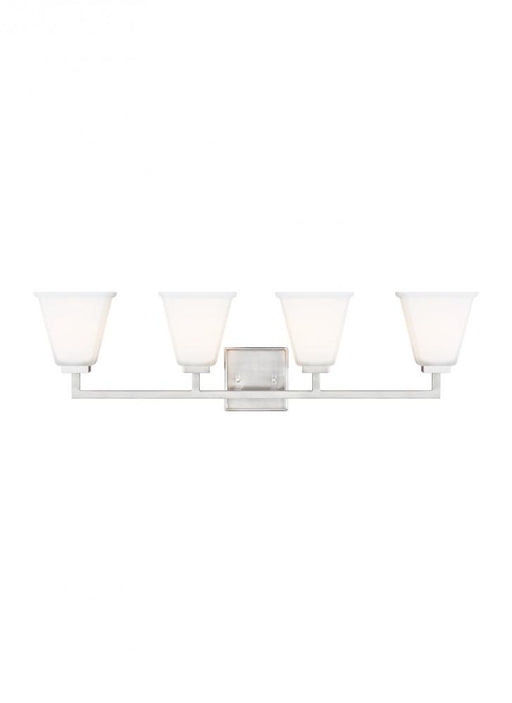 Generation Lighting Ellis Harper classic 4-light indoor dimmable bath vanity wall sconce in brushed nickel silver finish