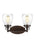 Generation Lighting Belton transitional 2-light indoor dimmable bath vanity wall sconce in bronze finish with clear seed