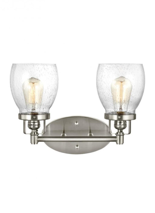 Generation Lighting Belton transitional 2-light indoor dimmable bath vanity wall sconce in brushed nickel silver finish