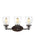 Generation Lighting Belton transitional 3-light indoor dimmable bath vanity wall sconce in bronze finish with clear seed