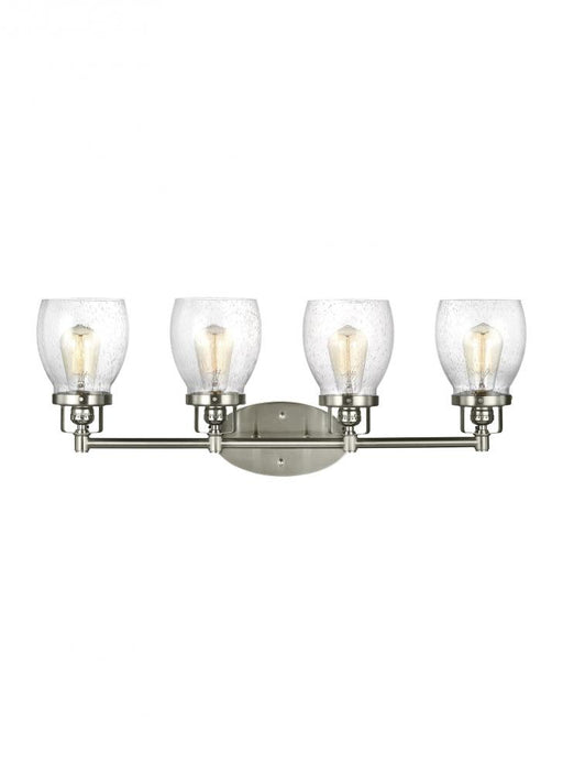 Generation Lighting Belton transitional 4-light indoor dimmable bath vanity wall sconce in brushed nickel silver finish