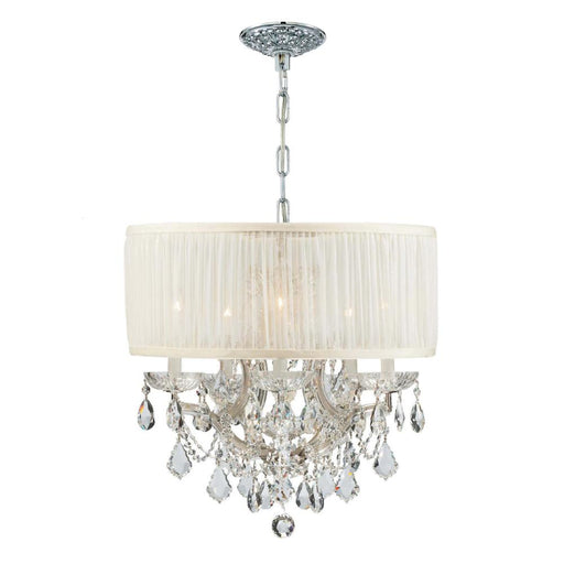 Crystorama Brentwood 6 Light Crystal Polished Chrome Drum Shade Chandelier
