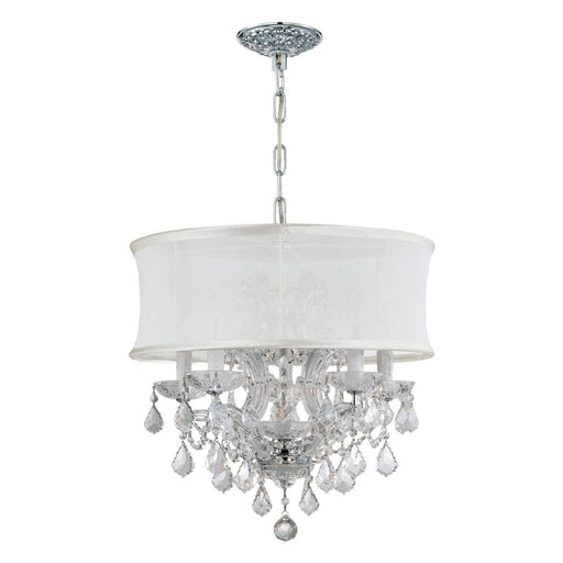 Crystorama Brentwood 6 Light Crystal Polished Chrome Drum Shade Chandelier