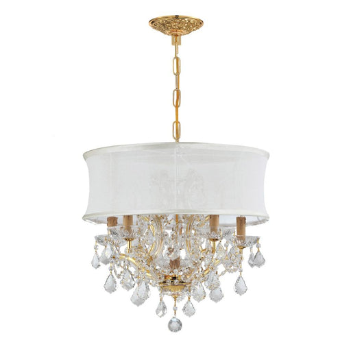 Crystorama Brentwood 6 Light Crystal Gold Drum Shade Chandelier