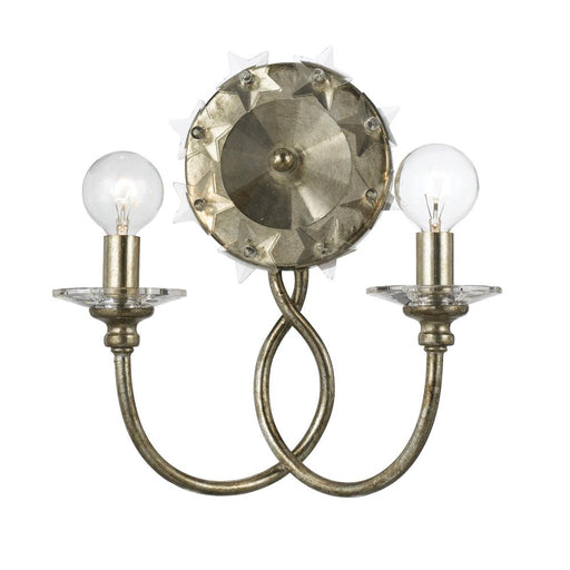 Crystorama Willow 2 Light Antique Silver Sconce