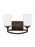 Generation Lighting Hanford traditional 2-light LED indoor dimmable bath vanity wall sconce in bronze finish with satin