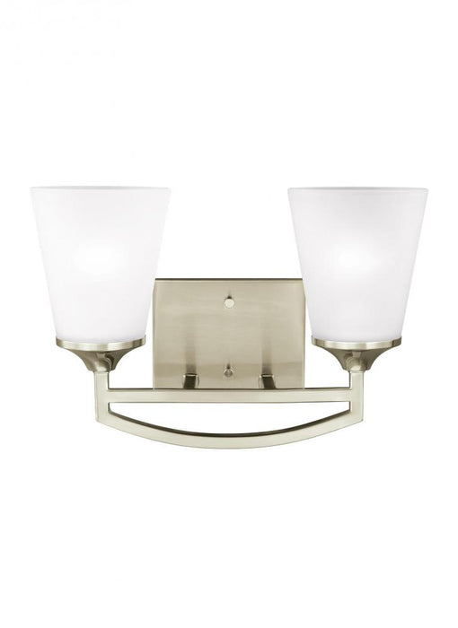 Hanford Traditional 2-light Led Indoor Dimmable Bath Vanity Wall Sconce In Brushed Nickel Silver Fin | 4424502EN3-962