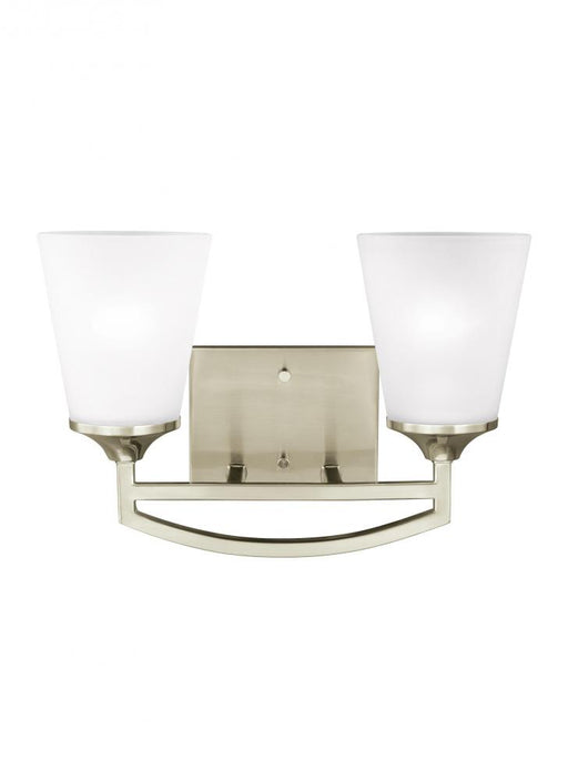 Hanford Traditional 2-light Led Indoor Dimmable Bath Vanity Wall Sconce In Brushed Nickel Silver Fin | 4424502EN3-962