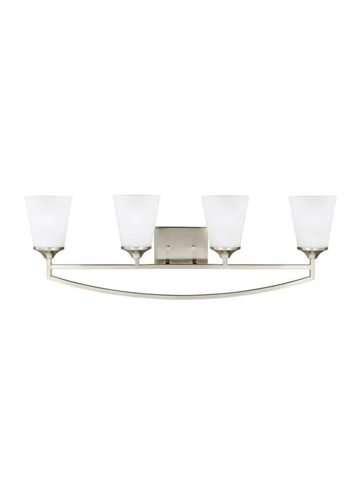 Generation Lighting Hanford traditional 4-light indoor dimmable bath vanity wall sconce in brushed nickel silver finish