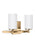 Generation Lighting Alturas contemporary 2-light LED indoor dimmable bath vanity wall sconce in satin brass gold finish