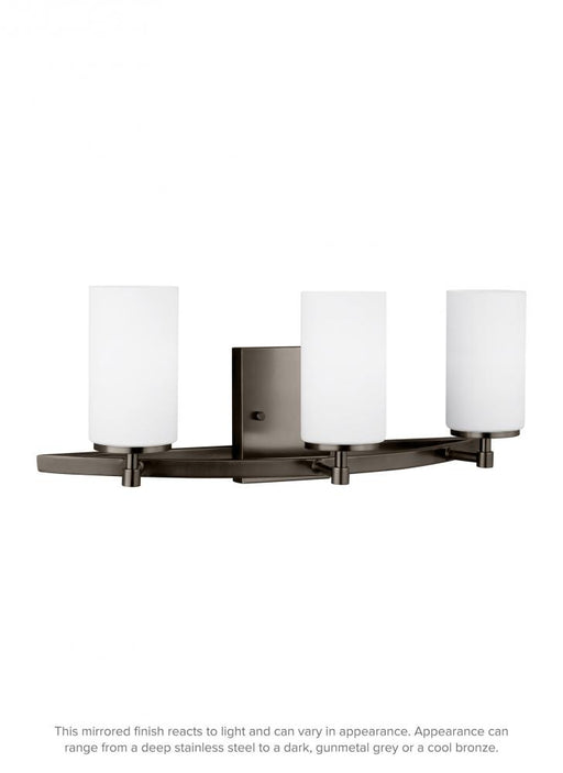 Generation Lighting Alturas contemporary 3-light indoor dimmable bath vanity wall sconce in brushed oil rubbed bronze fi