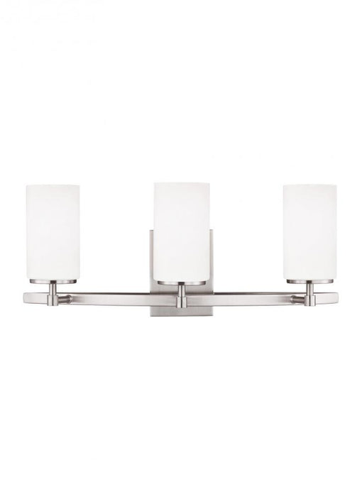 Generation Lighting Alturas contemporary 3-light indoor dimmable bath vanity wall sconce in brushed nickel silver finish