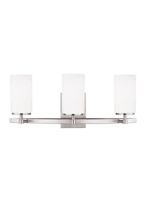 Generation Lighting Alturas contemporary 3-light indoor dimmable bath vanity wall sconce in brushed nickel silver finish