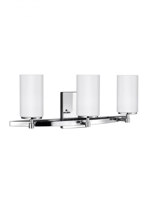 Generation Lighting Alturas contemporary 3-light LED indoor dimmable bath vanity wall sconce in chrome silver finish wit | 4424603EN3-05