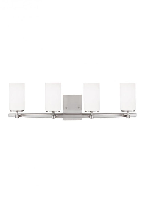 Generation Lighting Alturas contemporary 4-light indoor dimmable bath vanity wall sconce in brushed nickel silver finish