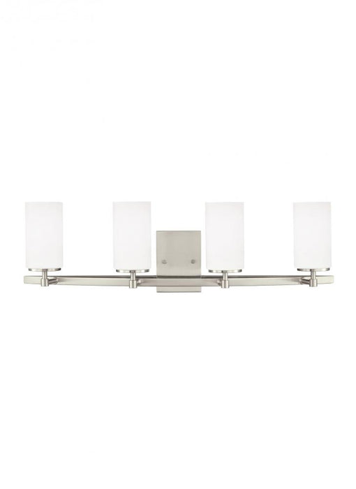 Generation Lighting Alturas contemporary 4-light LED indoor dimmable bath vanity wall sconce in brushed nickel silver fi