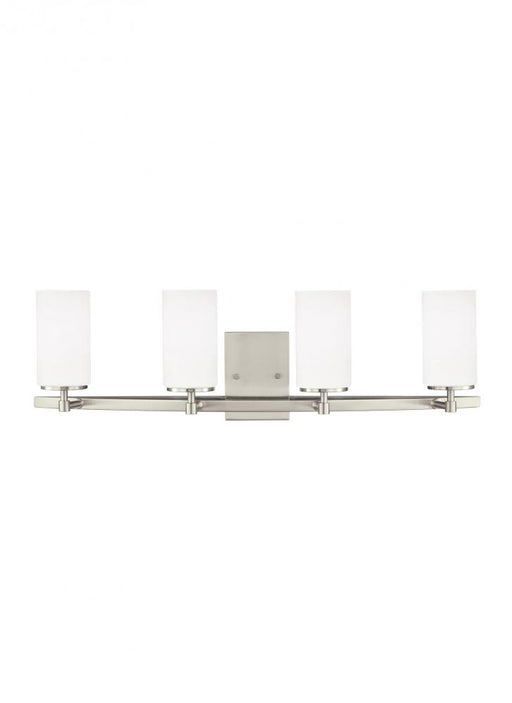 Generation Lighting Alturas contemporary 4-light LED indoor dimmable bath vanity wall sconce in brushed nickel silver fi