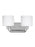 Generation Lighting Canfield modern 2-light indoor dimmable bath vanity wall sconce in chrome silver finish with etched