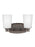 Generation Lighting Franport transitional 2-light indoor dimmable bath vanity wall sconce in bronze finish with etched w