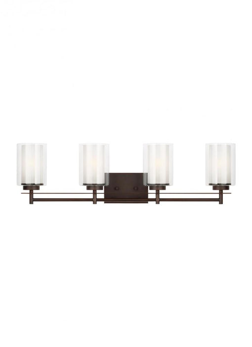 Generation Lighting Elmwood Park traditional 4-light indoor dimmable bath vanity wall sconce in bronze finish with satin