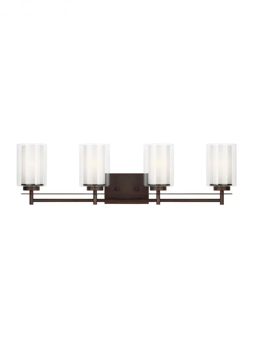 Generation Lighting Elmwood Park traditional 4-light indoor dimmable bath vanity wall sconce in bronze finish with satin
