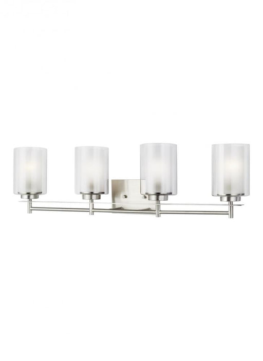 Generation Lighting Elmwood Park traditional 4-light indoor dimmable bath vanity wall sconce in brushed nickel silver fi