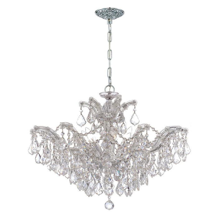 Crystorama Maria Theresa 6 Light Hand Cut Crystal Polished Chrome Chandelier