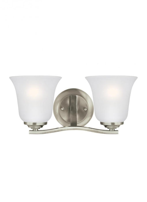 Generation Lighting Emmons traditional 2-light LED indoor dimmable bath vanity wall sconce in brushed nickel silver fini | 4439002EN3-962
