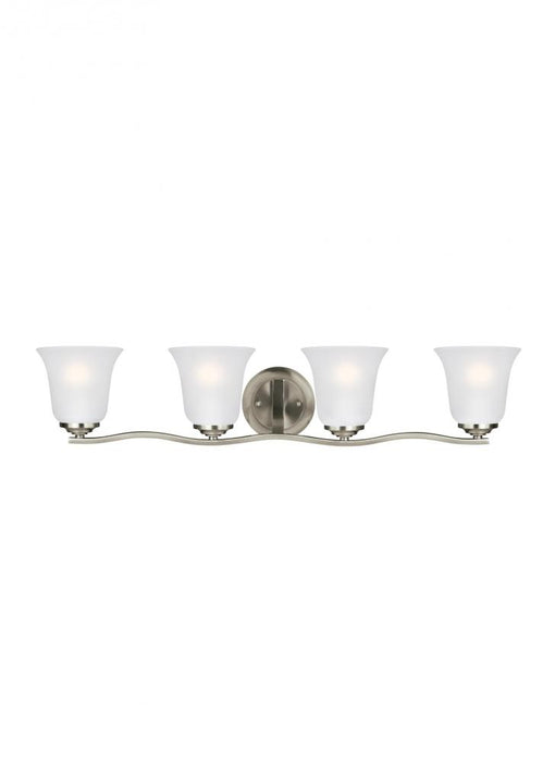 Generation Lighting Emmons traditional 4-light indoor dimmable bath vanity wall sconce in brushed nickel silver finish w | 4439004-962