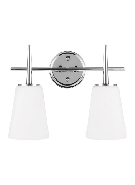Generation Lighting Driscoll contemporary 2-light indoor dimmable bath vanity wall sconce in chrome silver finish with c