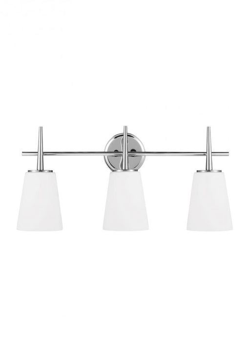 Generation Lighting Driscoll contemporary 3-light LED indoor dimmable bath vanity wall sconce in chrome silver finish wi