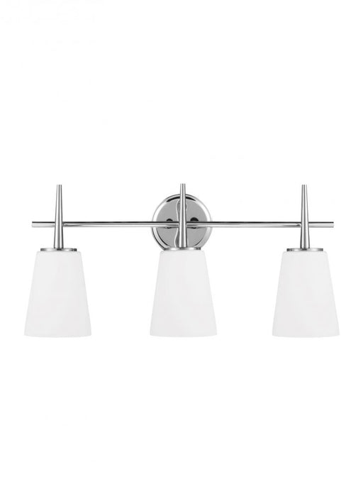Generation Lighting Driscoll contemporary 3-light LED indoor dimmable bath vanity wall sconce in chrome silver finish wi
