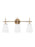 Generation Lighting Driscoll contemporary 3-light LED indoor dimmable bath vanity wall sconce in satin brass gold finish