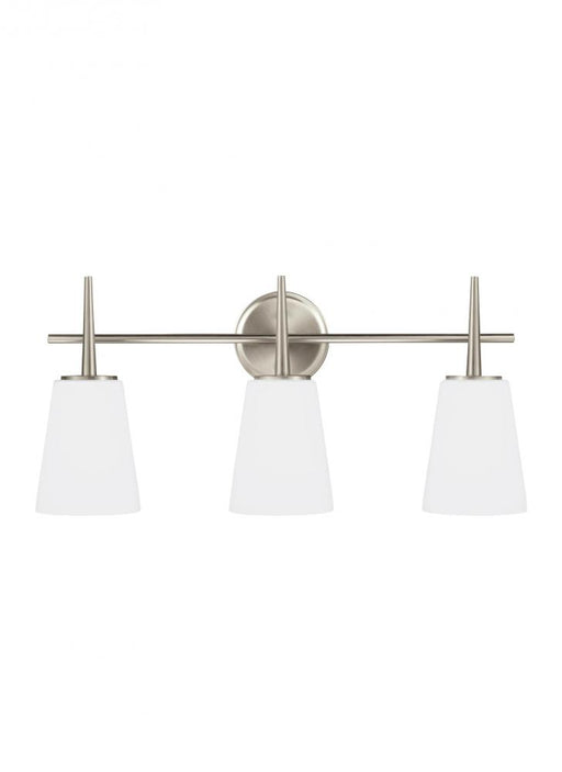 Generation Lighting Driscoll contemporary 3-light LED indoor dimmable bath vanity wall sconce in brushed nickel silver f