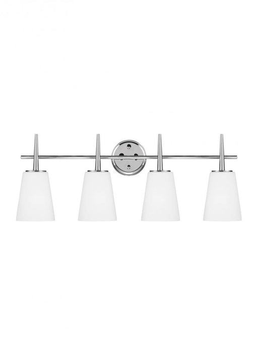Generation Lighting Driscoll contemporary 4-light indoor dimmable bath vanity wall sconce in chrome silver finish with c