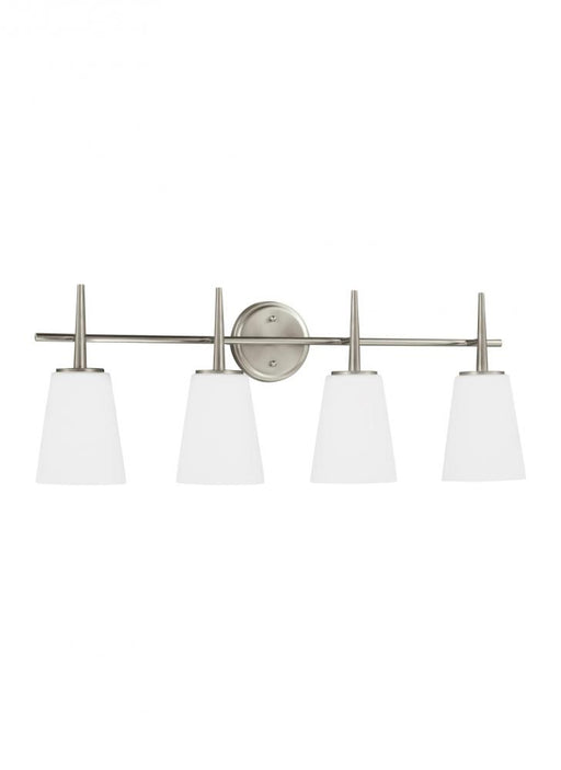 Generation Lighting Driscoll contemporary 4-light indoor dimmable bath vanity wall sconce in brushed nickel silver finis