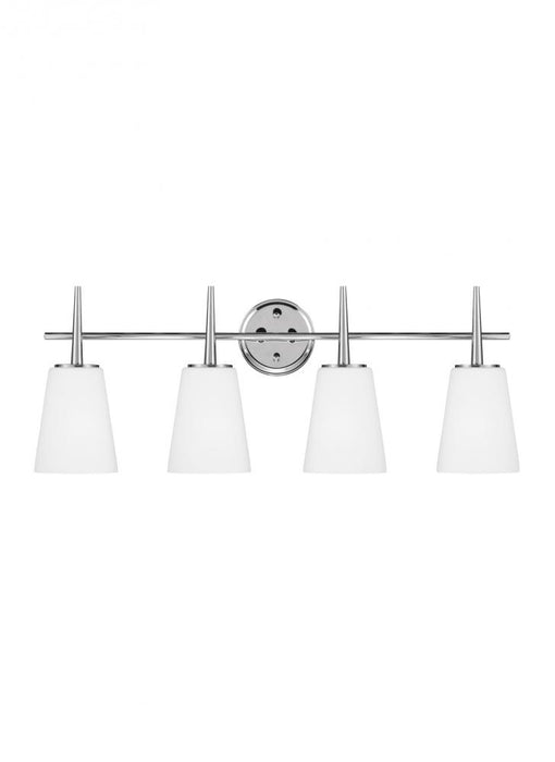 Generation Lighting Driscoll contemporary 4-light LED indoor dimmable bath vanity wall sconce in chrome silver finish wi